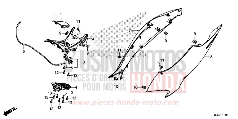 BODY COVER for PCX 125 MAT CARBONIUM GRAY METALLIC (NHB52) from 2019